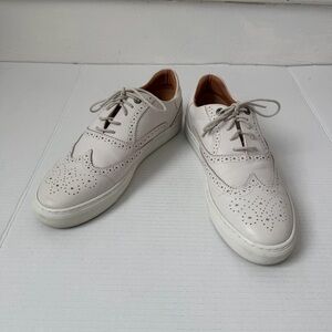 Ted Baker London Cream Brogue Oxford Denton Sneakers Lace Up White Leather Sz 12